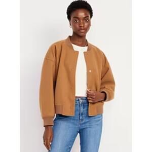Old Navy Oversized Bomber Jacket in Camel